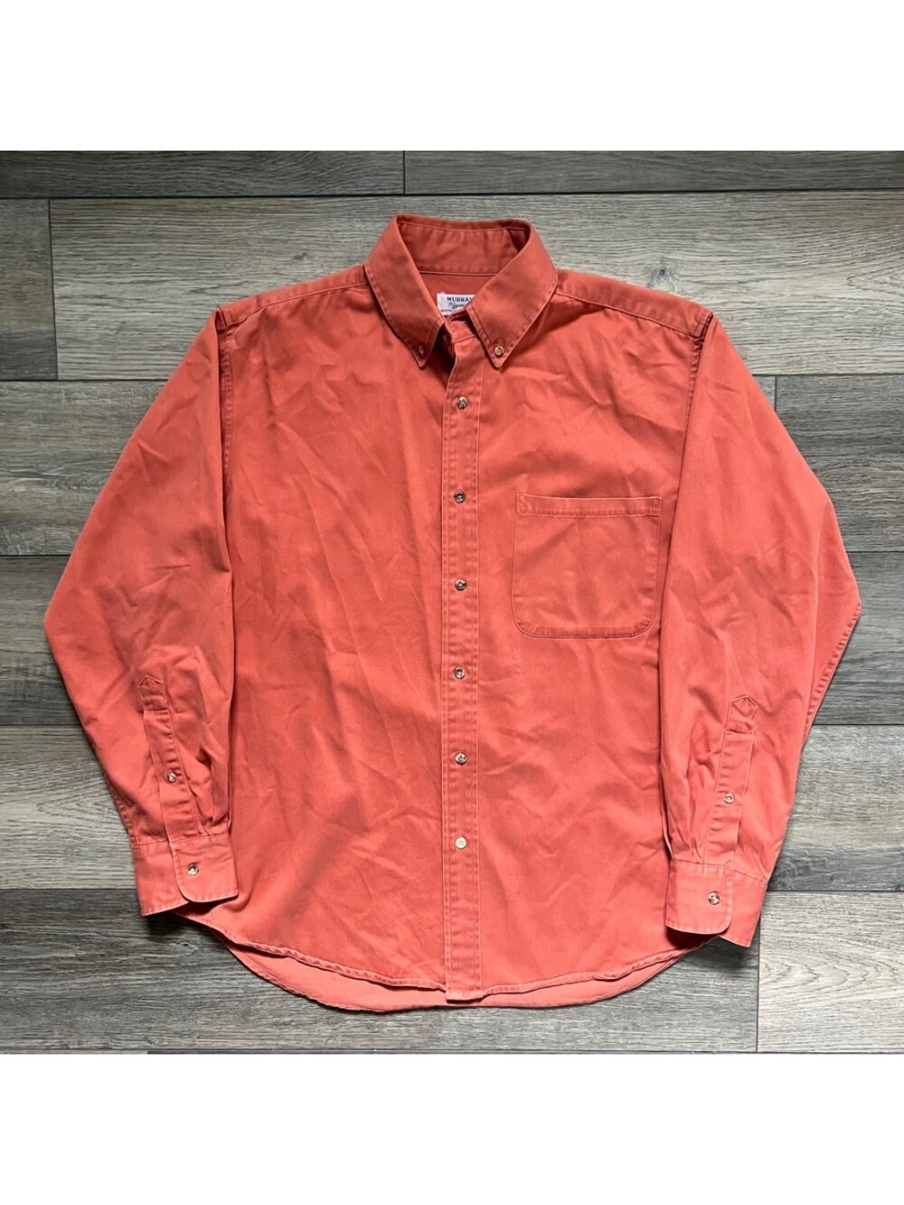 Vintage Murray's Toggery Shop Men's L Button Down Shirt Coral Nantucket Reds